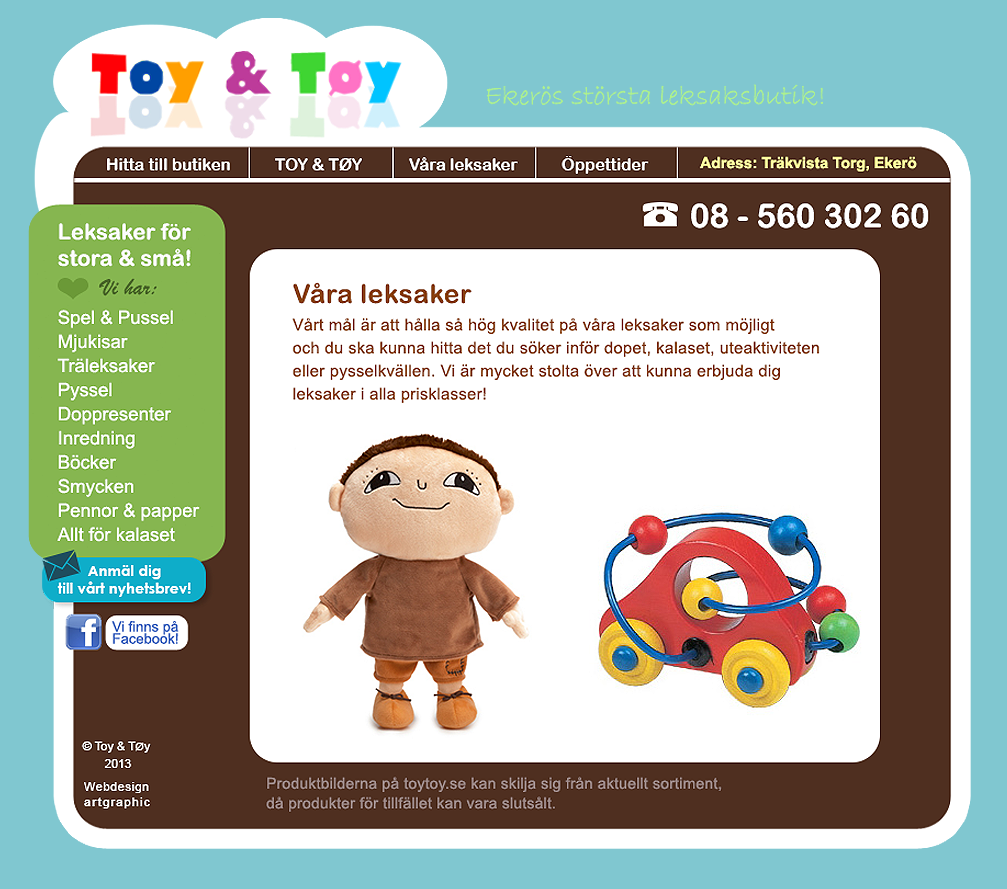webbdesign och uppdateringar hemsida Toy & Töy leksaker
